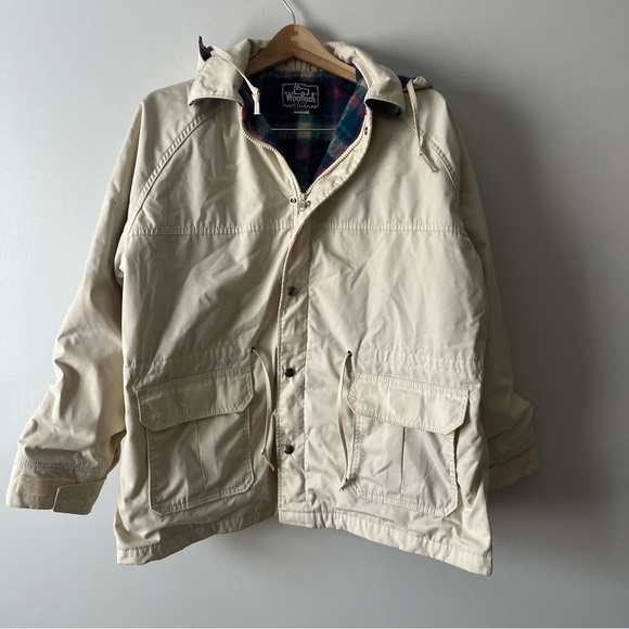 Vintage Woolrich flannel lined hooded jacket M - Picture 1 of 7